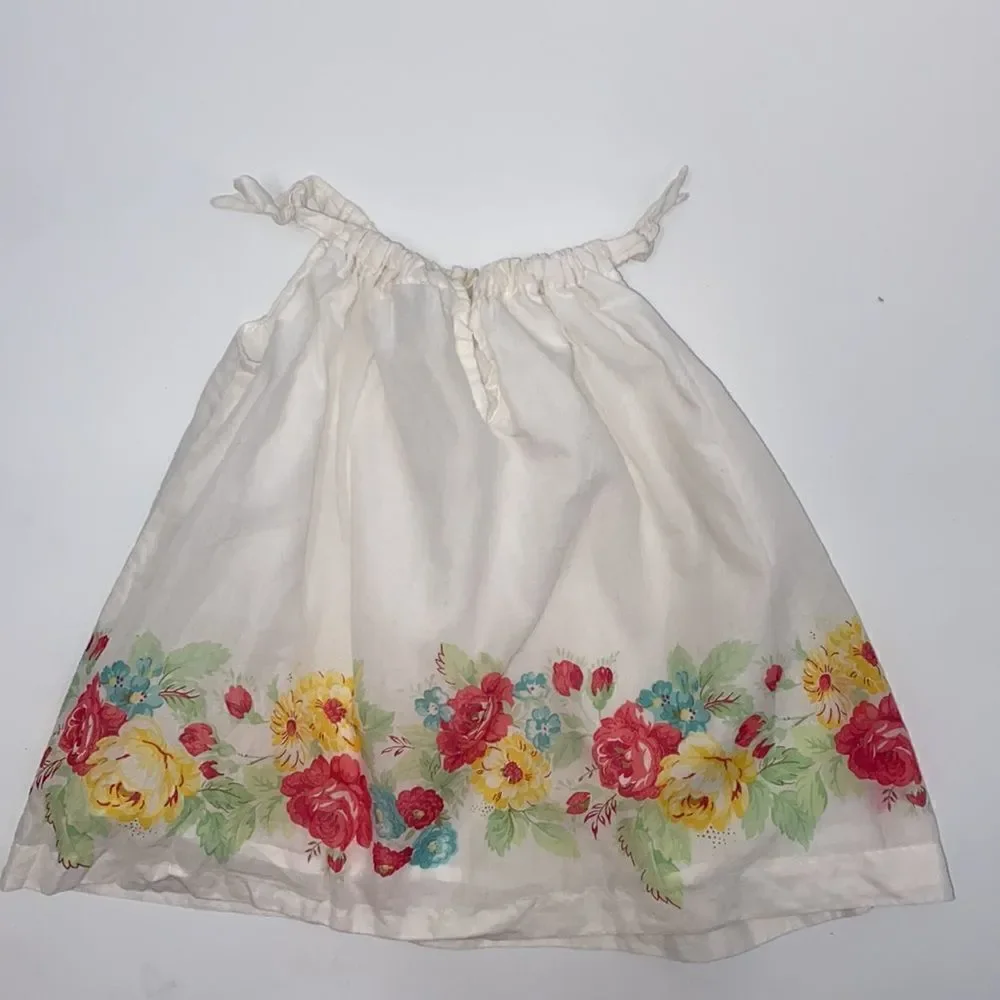 Ralph Lauren White Floral Tie Strap Dress 9 Months